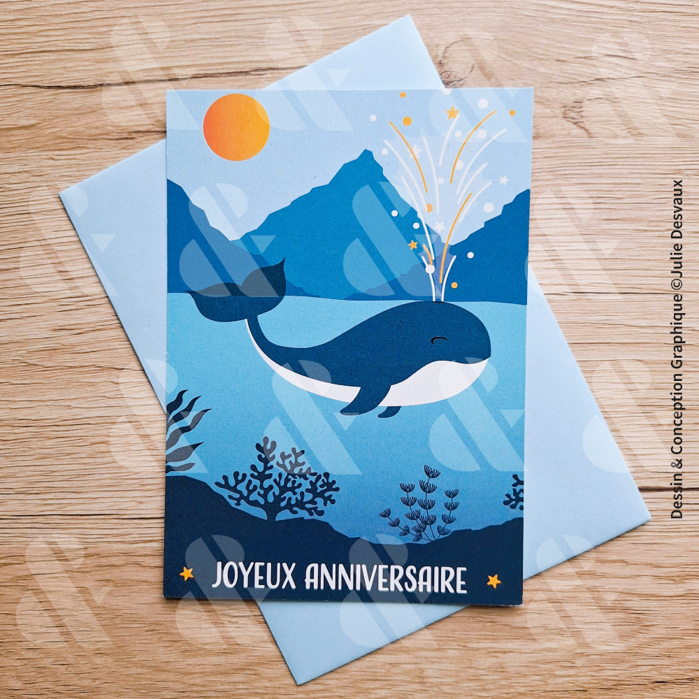 Carte Anniversaire Enfant Baleine – Image 3