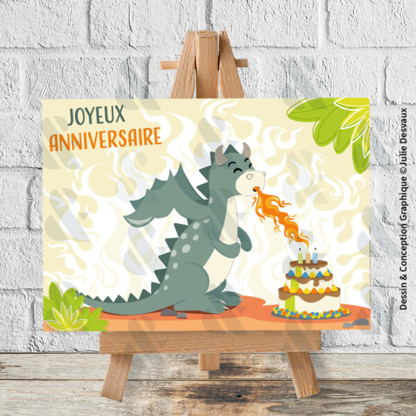 Carte Anniversaire Enfant Dragon
