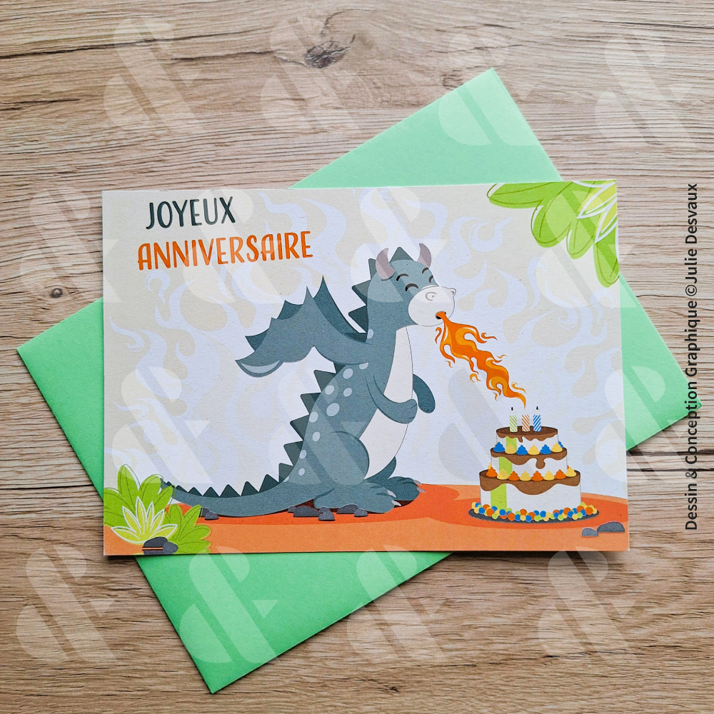 Carte Anniversaire Enfant Dragon – Image 3
