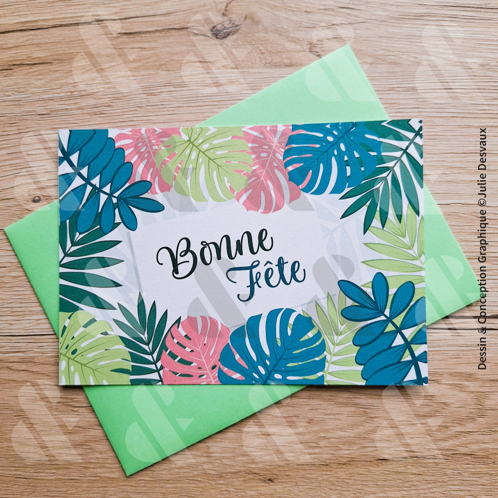 Carte Bonne Fête Ambiance Tropicale – Image 3