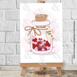 Carte Bonne Fête Bocal Plein de Cœurs