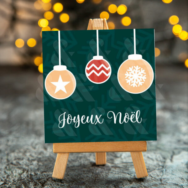 Carte de Noël - Boules de Noël